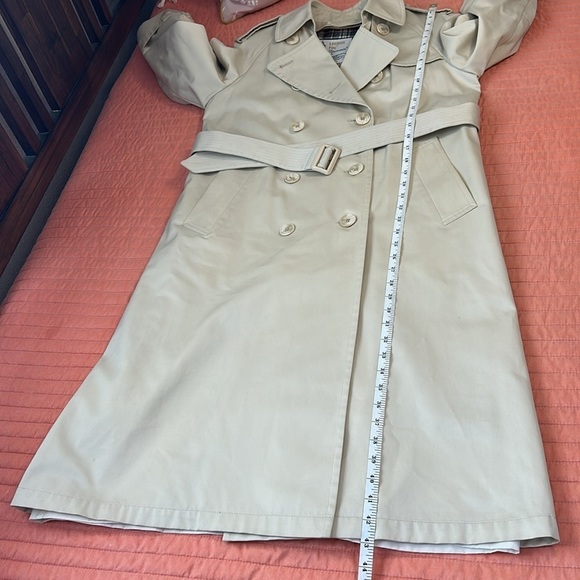 London Fog Classic Double Breasted Belted Wool zip out liner Trench Coat sz 8P - Picture 10 of 16